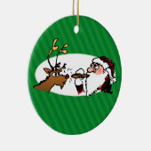 Stogie Smoking Santa Funny Green Holiday Ornament (Rechts)