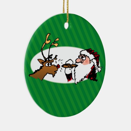 Stogie Smoking Santa Funny Green Holiday Ornament (Rechts)