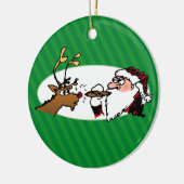 Stogie Smoking Santa Funny Green Holiday Ornament (Links)
