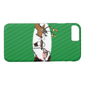 Stogie Smoking Santa Funny Green Stripe Kerstmis Case-Mate iPhone Case (Achterkant (Horizontaal))