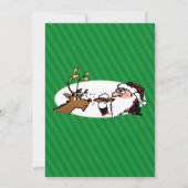 Stogie Smoking Santa Funny Green Stripe Kerstmis Feestdagenkaart (Voorkant)