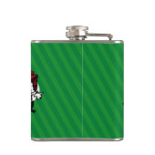 Stogie Smoking Santa Funny Green Stripe Kerstmis Heupfles (Achterkant)
