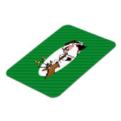 Stogie Smoking Santa Funny Green Stripe Kerstmis Magneet (Linkerzijde)
