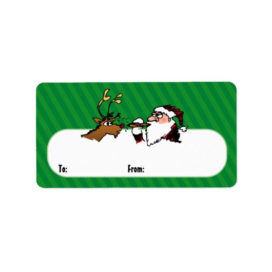 Stogie Verlichtende Kerstman Cadeau Labels (Voorkant)