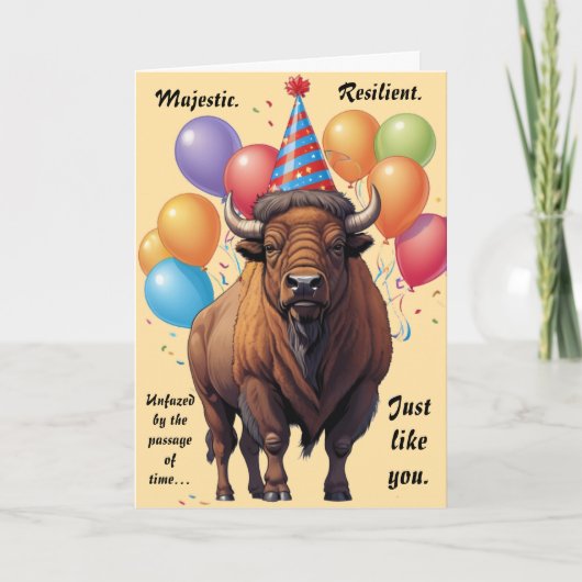 Stoic Bison Verjaardag Wijsheid Kaart (Voorkant)