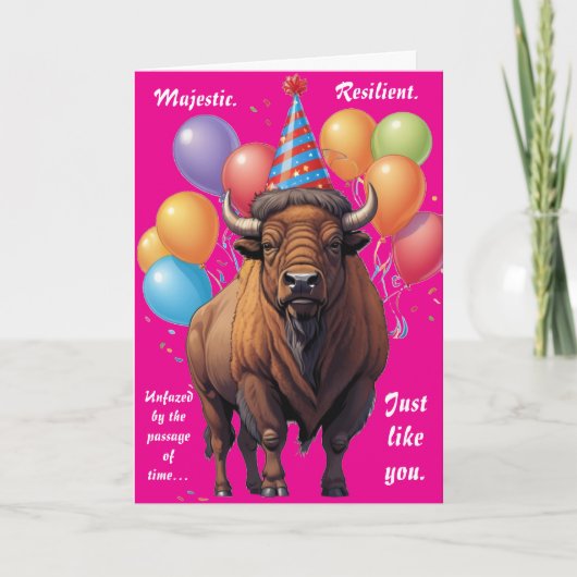 Stoic Bison Verjaardag Wijsheid Kaart (Voorkant)