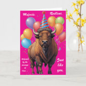 Stoic Bison Verjaardag Wijsheid Kaart (Gele Bloem)