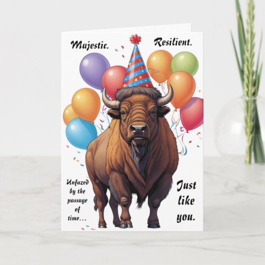Stoic Bison Verjaardag Wijsheid Kaart (Voorkant)