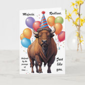 Stoic Bison Verjaardag Wijsheid Kaart (Gele Bloem)