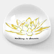 Stoic Buddhist Waterverf florale gele lotus