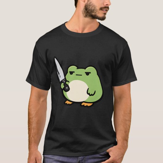Stoic Frog Knife Doodle T-shirt (Voorkant)
