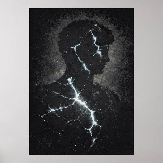 Stoic Guardian, Modern Matrix Abstract Art Poster (Voorkant)