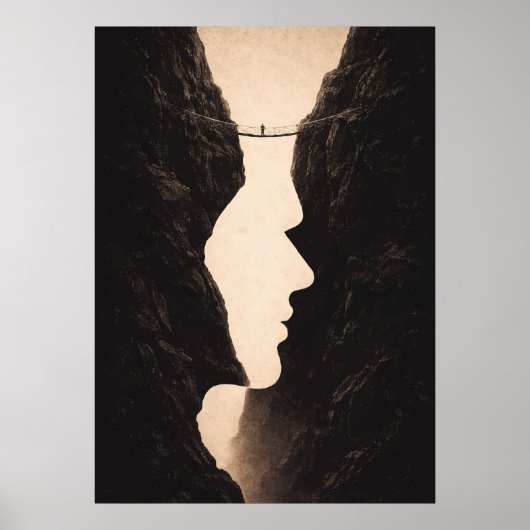 Stoic Optical Illusion Abstract Art, Cliffs, Land Poster (Voorkant)