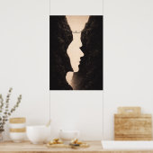 Stoic Optical Illusion Abstract Art, Cliffs, Land Poster (Keuken)
