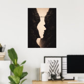 Stoic Optical Illusion Abstract Art, Cliffs, Land Poster (Thuiskantoor)