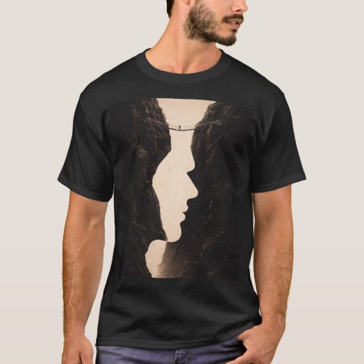 Stoic Optical Illusion Abstract Art, Cliffs, Land T-shirt (Voorkant)