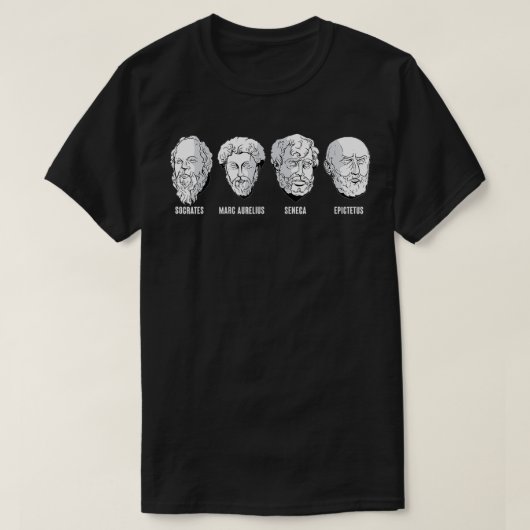 Stoic Philosophers Aurelius Socrates Seneca Epicte T-shirt (Design voorkant)