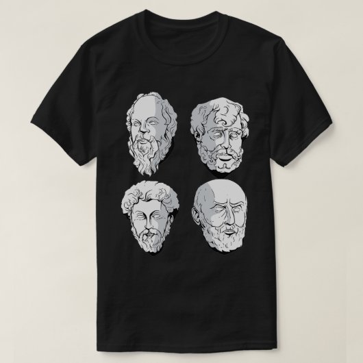 Stoic Philosophers Aurelius Socrates Seneca Epicte T-shirt (Design voorkant)