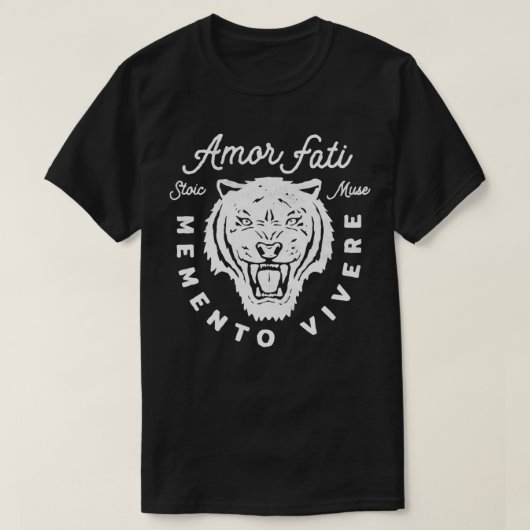 Stoic Quote Amor Fati Tiger Graphic T-shirt (Design voorkant)