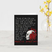 Stoïcijns citaat Marcus Aurelius en Skull Stoicism Kaart (Gele Bloem)