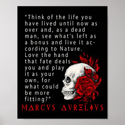 Stoïcijns citaat Marcus Aurelius en Skull Stoicism Poster (Voorkant)