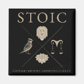 Stoïcijnse deugden, moed, wijsheid, matiging, gere magneet (Voorkant)