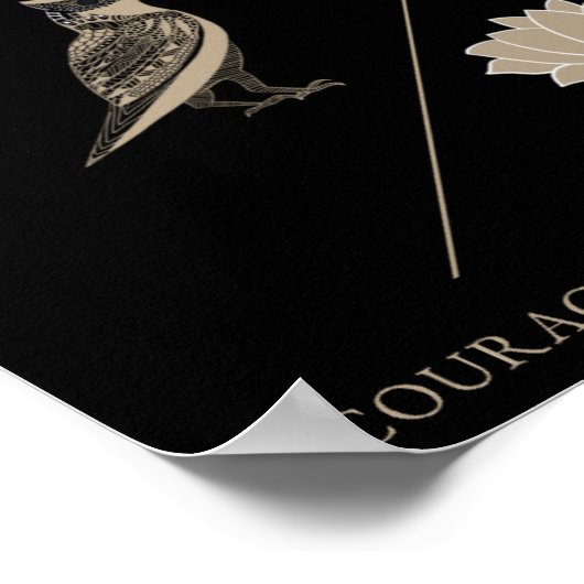 Stoïcijnse deugden: moed, wijsheid, temperantie, r poster (Hoek)