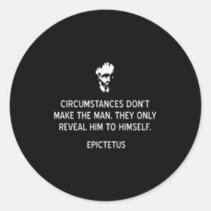 Stoïcijnse Epictetus citaat omstandigheden niet ma Ronde Sticker