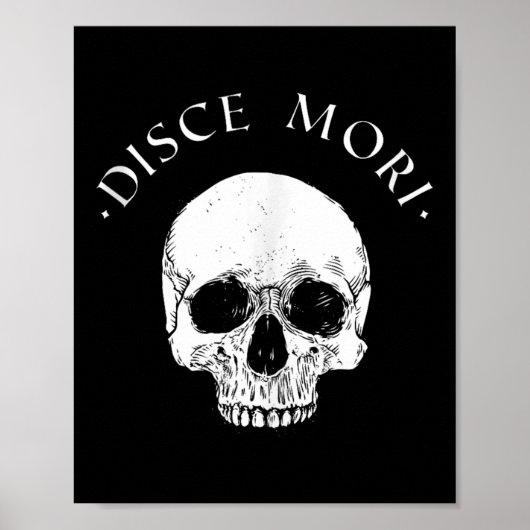 Stoïcijnse filosofie Disce Mori Skull Stoïcisme Qu Poster (Voorkant)