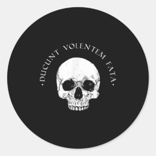 Stoïcijnse filosofie Du Volentem Fata schedel stoï Ronde Sticker