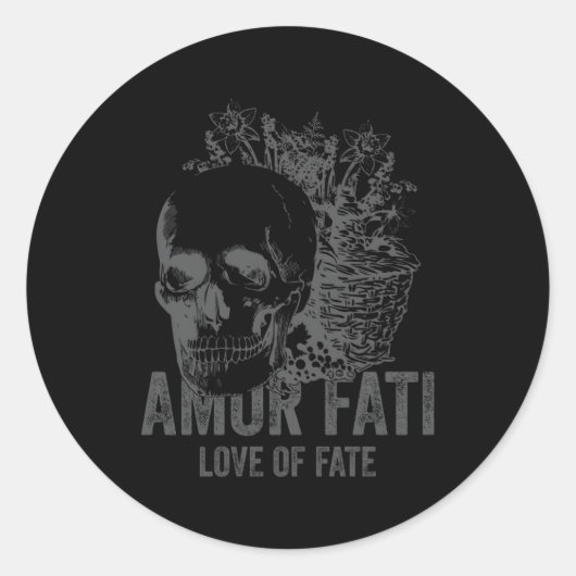 Stoïcijnse filosofie Grijs met vertaling Stoïcisme Ronde Sticker (Voorkant)