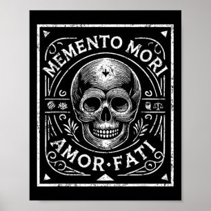 Stoïcijnse filosofie Memento Mori Amor Fati Skull  Poster