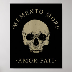 Stoïcijnse filosofie Memento Mori Amor Fati Skull  Poster