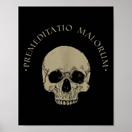 Stoïcijnse filosofie Premeditatio Malorum Skull St Poster (Voorkant)