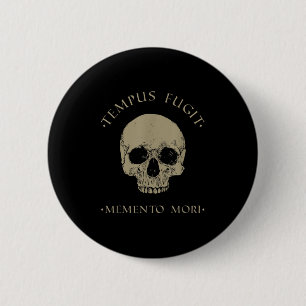 Stoïcijnse filosofie Tempus Fugit Memento Mori Sku Ronde Button 5,7 Cm