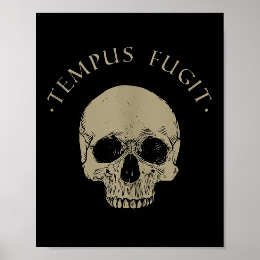 Stoïcijnse filosofie Tempus Fugit Skull Stoïcisme Poster (Voorkant)
