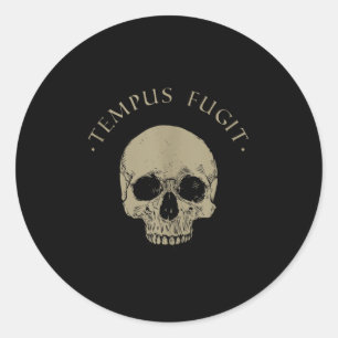 Stoïcijnse filosofie Tempus Fugit Skull Stoïcisme  Ronde Sticker