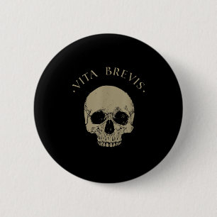 Stoïcijnse filosofie Vita Brevis Skull Stoïcisme Q Ronde Button 5,7 Cm