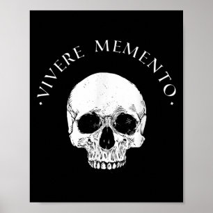 Stoïcijnse filosofie Vivere Memento Skull Stoicism Poster