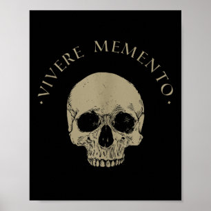Stoïcijnse filosofie Vivere Memento Skull Stoicism Poster