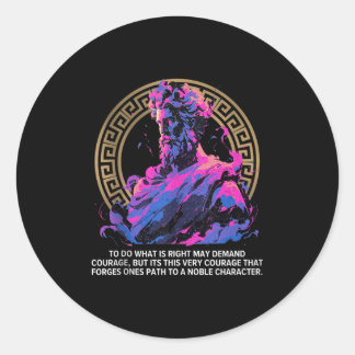 Stoïcijnse Inspirerend wijsbegeerte Epische Oudgri Ronde Sticker