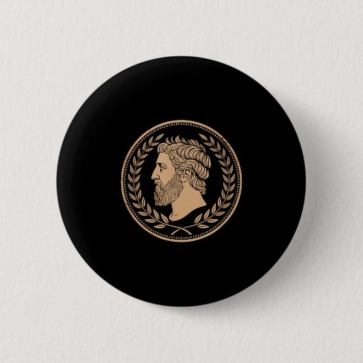Stoïcijnse Romeinse epictetus buste Ronde Button 5,7 Cm (Voorkant)