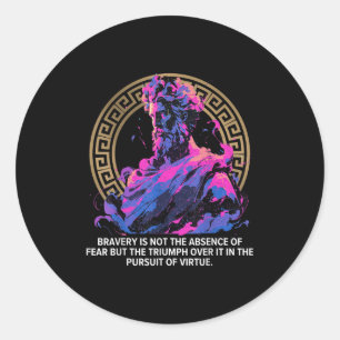 Stoïcijnse wijsbegeerte Epische Oud-Inspirerend Gr Ronde Sticker