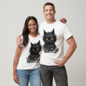 Stoïcijnse zwarte kat met gouden ogen t-shirt (Unisex)