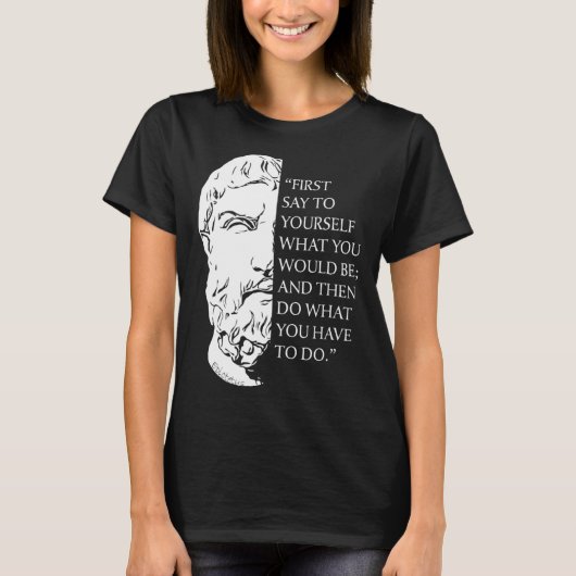 Stoicism Epictetus Stoic Philosophy Quote Visualiz T-shirt (Voorkant)