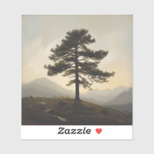 Stoïsche Gratie – Schilderijen van Eenzame Pijnboo Sticker