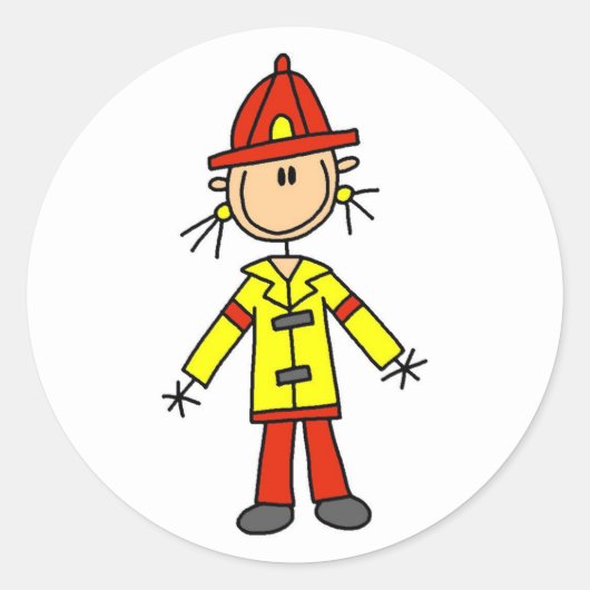 Stok figuur brandweer Stickers (Voorkant)