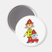 Stok Figuur Brandweerman met Dalmatiemagneet Magneet (Voorkant / Achterkant)