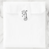 Stok figuur chef-kok met ladder ronde sticker (Tas)