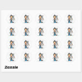 Stok figuur cowgirl met paard Stickers (Vel)